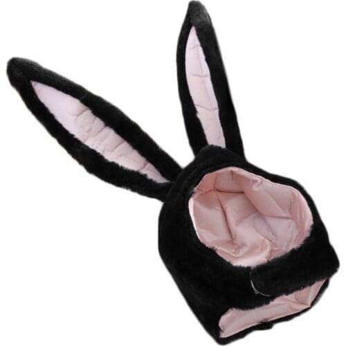 Funny Plush Bunny Ears Hood Hat Rabbit Eastern Cosplay Costume Headwear Props