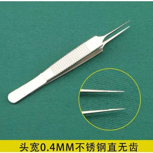 0.4mm 0.6mm 0.8mm Micro plastic forceps toothed fat forceps stainless steel plastic instruments for double eyelid surgery