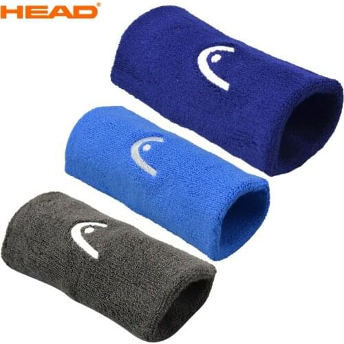 0.6cm Thickness HEAD Tennis Squash Sports Bracer 5in Long Wristband Basketball Gym Fitness Cotton HEAD Sweat-absorbent Bracers