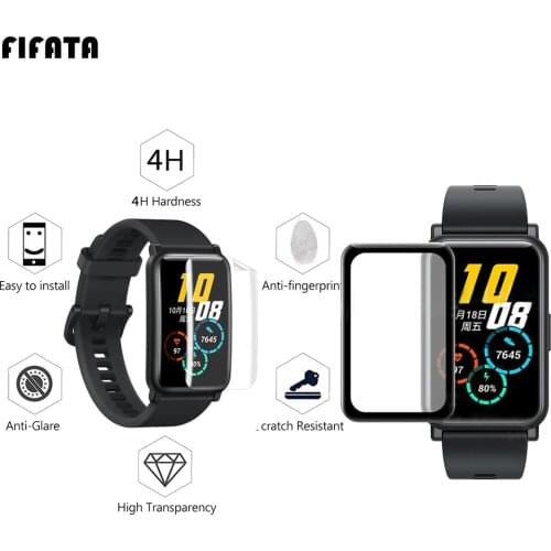 FIFATA 2Pcs 5D HD Watch Black Border Screen Protective Film For Huawei Fit/Huawei Honor ES Smart Watch Replacement Screen Film
