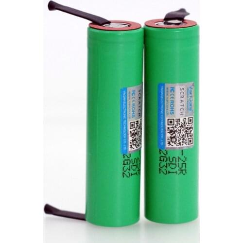 2PCS .. Varicore 100% new Brand 18650 2500mAh Rechargeable battery 3.6V INR18650 25R 20A discharge + DIY Nickel