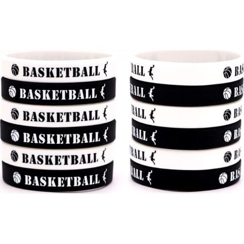 300pcs Sports Basketball Silicone Bracelets Rubber Wristbands Free Shipping by DHL