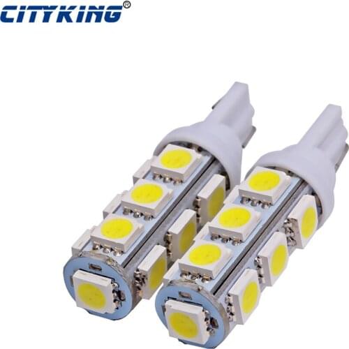 50pcs T10 13SMD 5050 led indicator Light Auto W5W 196 t10 13LED Signal Light LED W5W 168 Wedge Door Instrument Side Bulb Lamp