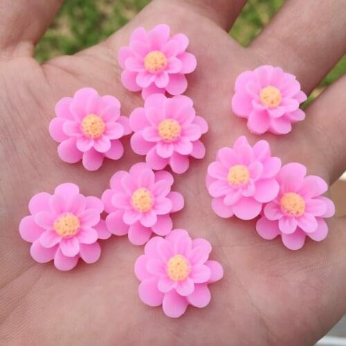 80pcs 17mm 3D flower resin rhinestone Flat back Art Supply Decoration Charm Craft DIY no hole -Z021*8
