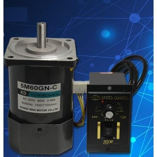 AC 220V 60W 1400 / 2800RPM 90 * 90 * 126MM XD-5M60GN-CC AC speed motor / DIY accessories