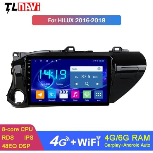 6G+128G Car Android 10 4G LTE Multimedia Player For Toyota Fortuner Revo Hilux 2018 2019 GPS Navigation Device Carplay