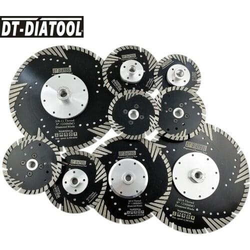 DT-DIATOOL 1pc Diamond Saw Blades with Slant Protection Teeth Cutting Disc for Granite Marble Dia 4"/4.5"/5"/7"/9"