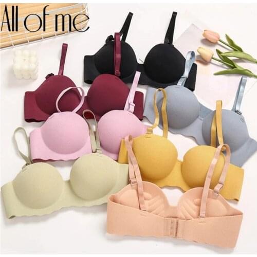 Women Bra Sexy Push Up Bras Female Lingerie Wireless Seamless Underwear A/B Cup Solid Color Invisible Bralette Strap Removable