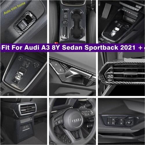 Steering Wheel / Door Bowl / Lift Button / Water Cup Holder / Air AC / Gear Box Cover Trim For Audi A3 8Y Sedan Sportback 2021