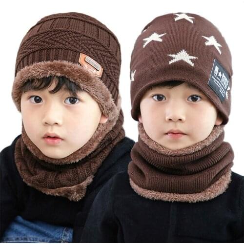 Children Winter Wool Hat Cap Riding Hiking Cycling Bike Windproof Cold Warmth Thickened Wild Outdoor Hat Cap and Scarf
