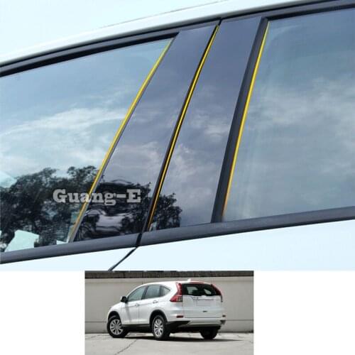 For Honda CRV CR-V 2012-2016 Car PC Material Pillar Post Cover Door Trim Window Piano Black Molding Sticker Plate