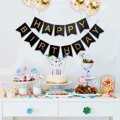 HOT SALE Party Banner & Balloon Set Happy Birthday Banner With Tassels Garland & Balloons For Party