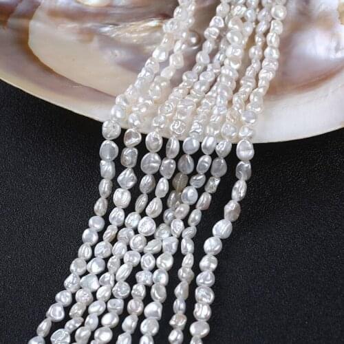 Good quality 6-7mm AA loose white keshi freshwater pearl strand11.9