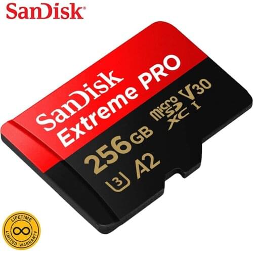 Sandisk Oficial Store Extreme Pro Micro SD Card 128GB 256GB Flash Memory Card micro SD High Speed 32GB 64GB microsd Adapter A2