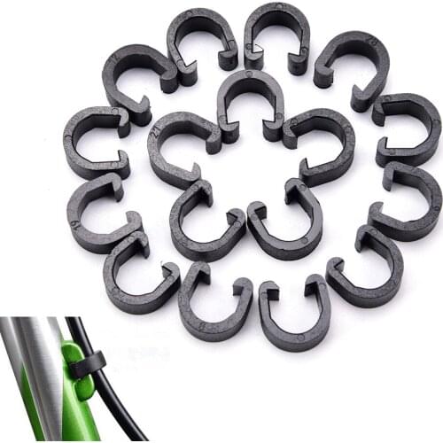 20pcs C type Plastic Bike Disc Brake Cable Sets Pipe Line Deduction Transmission Pipe Buckle Snap Clamp