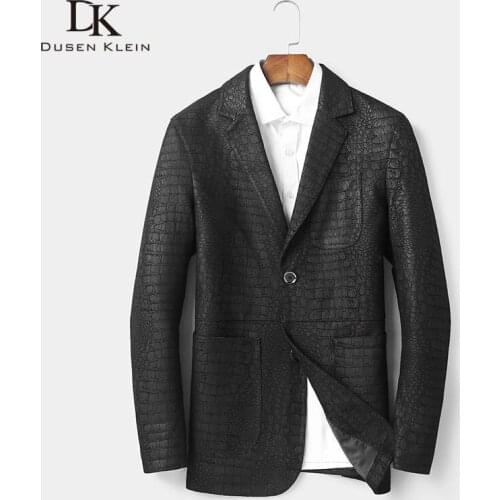 Men Genuine Leather Jacket Real Sheepskin Jackets Casual Short Black Pockets 2019 Autumn New Jacket Suit for Man J1901