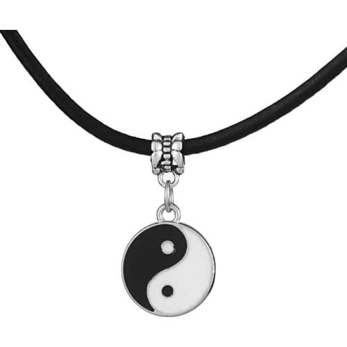 Vintage Style Fashion and Simple Mens Yin and Yang Pendant Tai Chi Necklace Trendy Decoration for Lovers Unisex