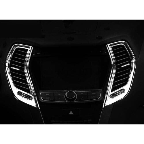 Fit For Hyundai IX45 New Santa FE 2013 Chrome 8pcs Interior Door Handle Bowl Trim Central Consoles A/C Air Vents Outlet Cover