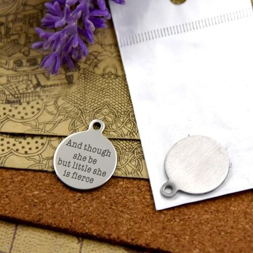 20pcs--stainless steel charms"and though she be but little she is fierce"5 style for choosing DIY Charms pendants