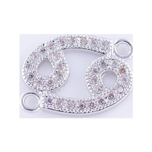 Supplies For Jewelry 5pcs Zircon Cancer Charms For Jewelry Making Handicraft Copper Micro Pave Czech Charms Jewelry Findings