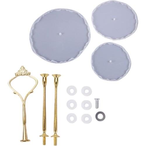 R2LE Crystal Epoxy Resin Mold Three-layer Fruit Tray Casting Silicone Mould DIY Crafts Desktop Decoration Making Tool