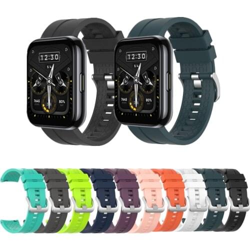 22mm Silicone Strap For Realme Watch 2/2 Pro Smartwatch Bracelet Sport Watchband Replacement Wristband For Realme Watch S Pro