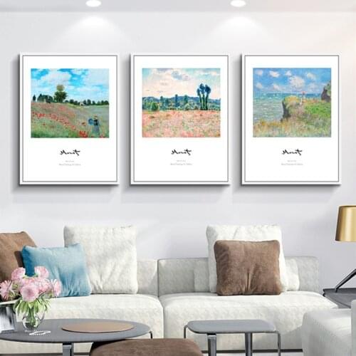 Nordic Art Posters Including Grass And Snow Seaside Canvas Murals Living Room Bedroom Modern Decoration Monet Oil Painting