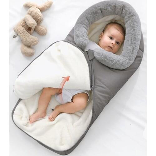 Newborn Baby Winter Warm Sleeping Bags Infant Button Swaddle Wrap Swaddling Stroller Wrap Toddler Blanket Children Sleeping Bags