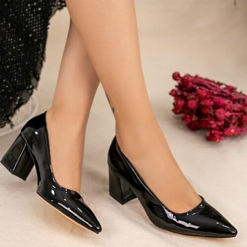 Tonar Manina Black Patent Leather Heels Women Shoes Spring Summer Elegant Style Casual Cool Casual New Season Daily