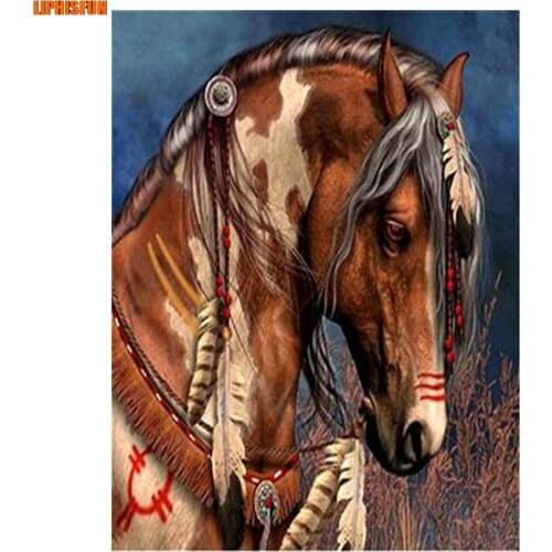 LIPHISFUN Handmade Cross Stitch Embroidery Diamond Painting Full Drill Home Decor Square/round Horse