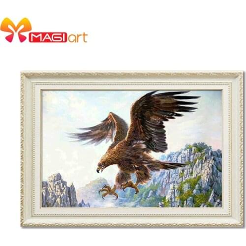 Cross stitch kits Embroidery needlework sets 11CT water soluble canvas patterns 14CT Animal Style The Eagle Flies-NCMA052