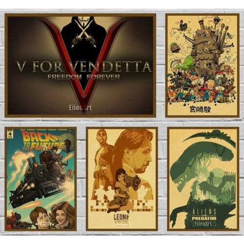 1 PC Vintage Kraft Paper Posters Popular Movie Art Stickers Retro Poster Bar Office Decor Anime Wall Painting 42X30cm