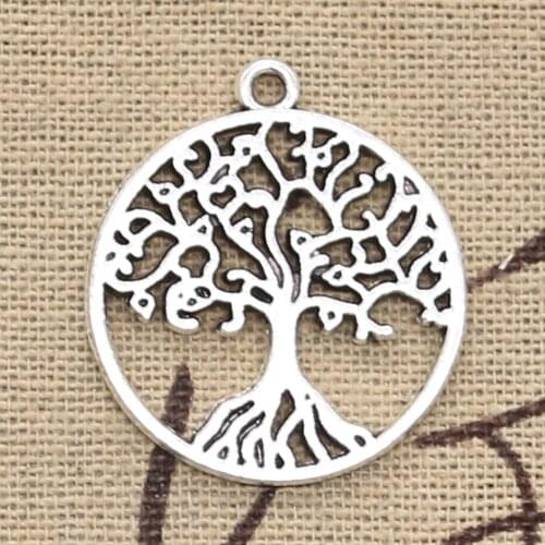 12pcs Charms Life Tree 29x26mm Antique Silver Color Pendants DIY Necklace Crafts Making Findings Handmade Tibetan Jewelry
