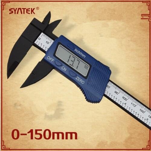 150mm 6inch LCD Digital Electronic Carbon Fiber Vernier Caliper Gauge Micrometer Measuring Tool