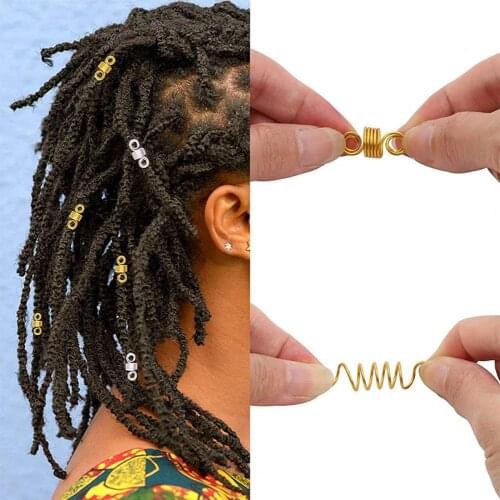 200Pcs/Set Multiple Shapes Dreadlock Beads Shaping Hairstyle Mini Hair Braid Cuffs Clips Spiral Extension Accessory for Female