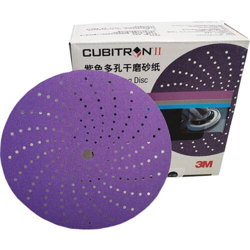 3m 6 inch 150mm purple whirlwind sandpaper porous dry grinding round flocking automobile grinding pad putty painting 50 sheets
