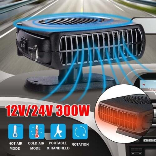 300W Car Auto Heater 12V 24V Portable 2 in 1 Windshield Hot Warm Fan