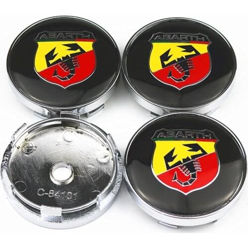 4PCS 60MM 3D Car Wheel Center Cap Car Rim Badge Emblem Hubcap for Fiat 500 Punto Bravo Stilo Panda Abarth 500 Decal