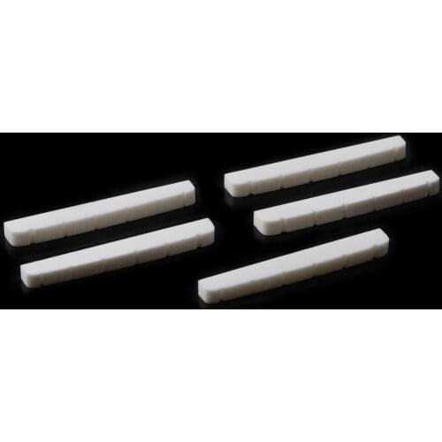 5 Pieces Curved Unbleached Slotted Bone Nut Flat Bottom For Strat new