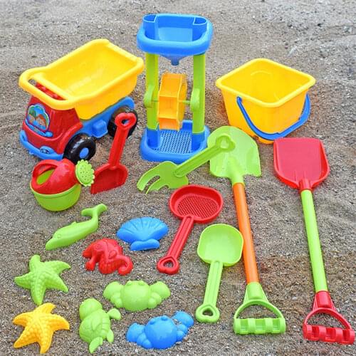9PCS Beach Tools Set Sand Playing Toys Kids Fun Water Beach Seaside Tools Child Sandglass Shovel Tool Building Kit Molds Toys
