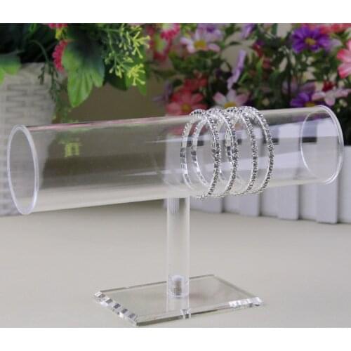 Acrylic Bracelet Chain T-Bar Display Rack Transparent Watch Display Holder Show Stand Bangle Showing Shelf Jewelry Organizer
