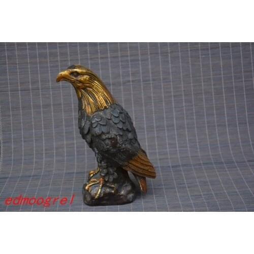 Antiques Art Collection Old Chinese gold-filled Copper hawk Statue/ Sculpture, Handicrafts,best adornment,free shipping
