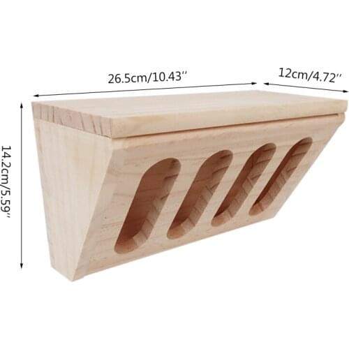 Wooden Hay Manger Mount Rabbit Hay Feeder Rack for Guinea Pigs Bunny Food Bowl Chinchilla Hay Bin Grass Feeder