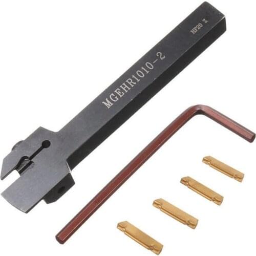 MGEHR 1010-2 10x10x100mm Lathe Turning Tool Holder With 4pcs MGMN200 Inserts