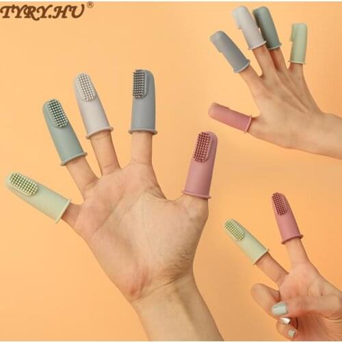 Baby Silicone Soft Finger Toothbrush BPA Free Silicone Infant Tooth Teeth Clean Brush Food Grade Silicone Baby Oral Health Care