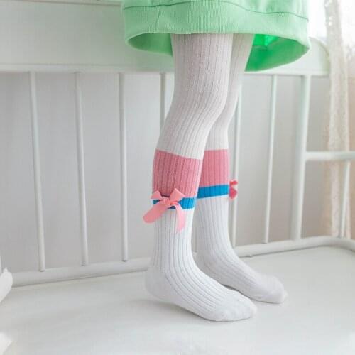 Kids Girls Cotton Bow Pantyhose Toddler Children Spring Princess Knit Tights Newborn Infant Cute Pants Leggings Baby Accessories