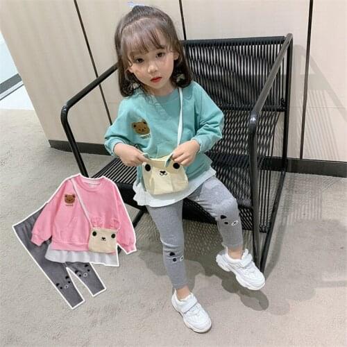 Girls Suits Sweatshirts +Pants Sets Kids 2021 Classic Spring Autumn Teenagers Tracksuits Formal Outfits Sport Children Clothing