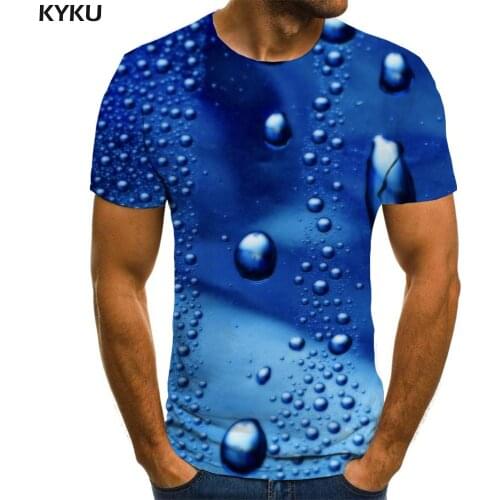 3d Tshirt Water Drop T-shirt Men Abstract T-shirts 3d Blue Shirt Print Short Sleeve summer Printed Style Tops