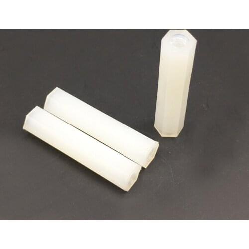 M3x16 Nuts Hex PCB Spacer Standoff Pillar Female to Female Plastic Nylon Accessories for UAV Quadrotor Off-White Pack 100