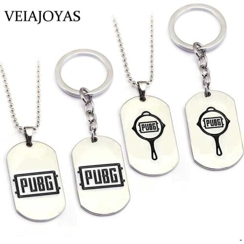 Game Playerunknowns Battlegrounds Necklace PUBG Silver Dog Tag Pendant Necklaces for Women Men Charm Gife Game Keychain Jewelry